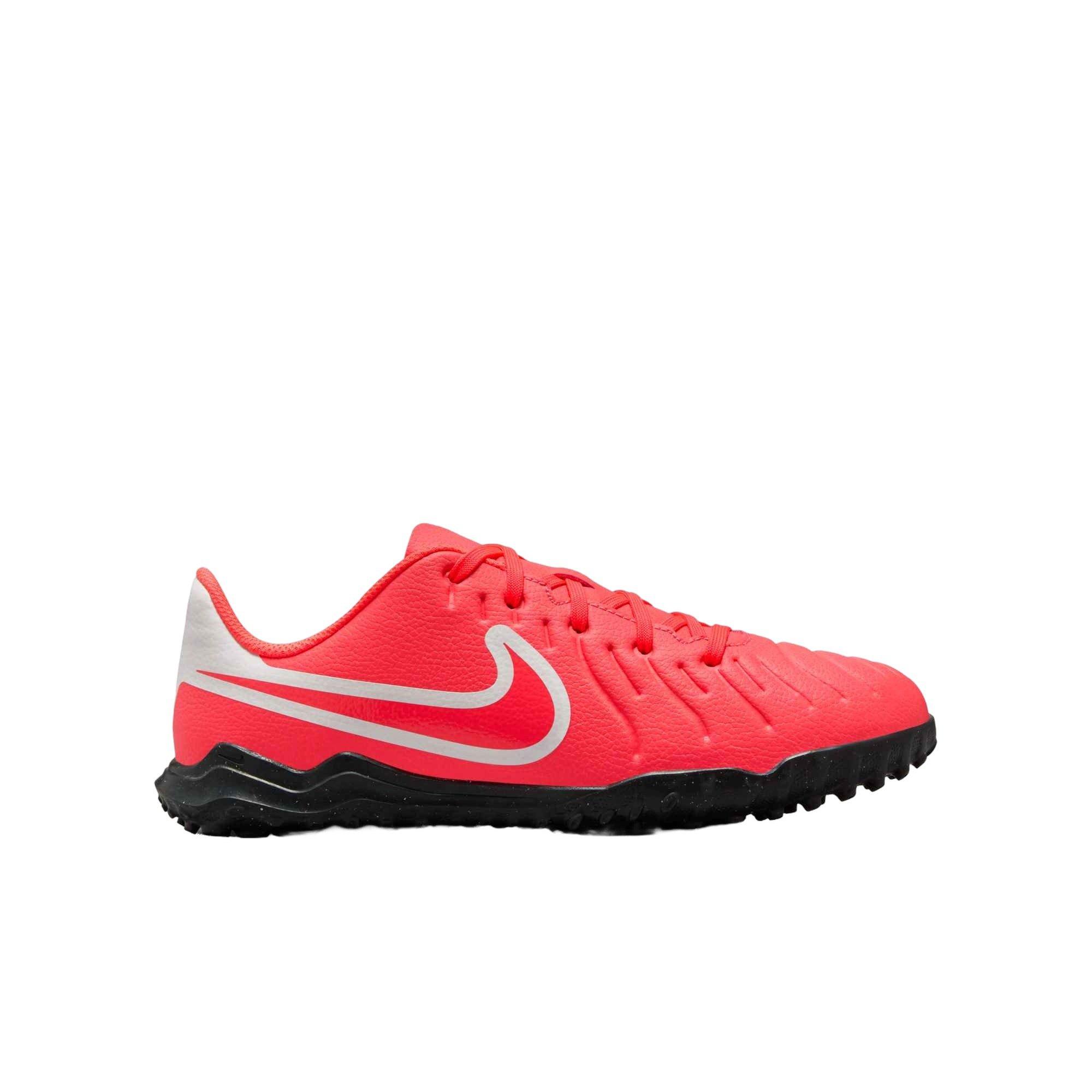 Nike Jr. Tiempo Legend 10 Club Turf "Hot Lava/White" Grade School Kids' Soccer Shoe